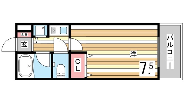 六甲道駅 徒歩6分 5階の物件間取画像